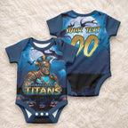 Custom Halloween Gold Coast Titans Baby Onesie Spooky Australia Mascot Rugby