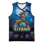 Custom Halloween Gold Coast Titans Basketball Jersey Spooky Australia Mascot Rugby