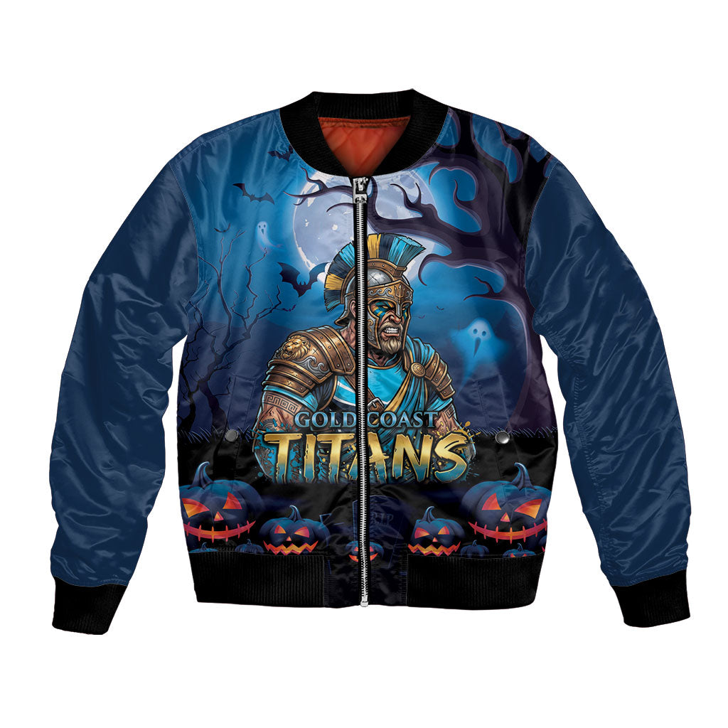 Custom Halloween Gold Coast Titans Bomber Jacket Spooky Australia Mascot Rugby