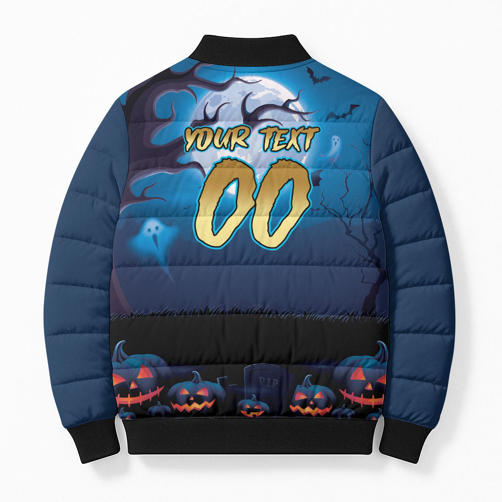Custom Halloween Gold Coast Titans Bomber Puffer Jacket Spooky Australia Mascot Rugby