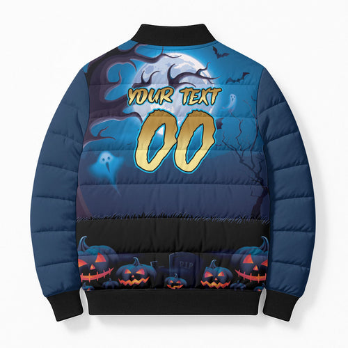 Custom Halloween Gold Coast Titans Bomber Puffer Jacket Spooky Australia Mascot Rugby