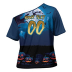 Custom Halloween Gold Coast Titans Cross Shoulder Shirt Spooky Australia Mascot Rugby