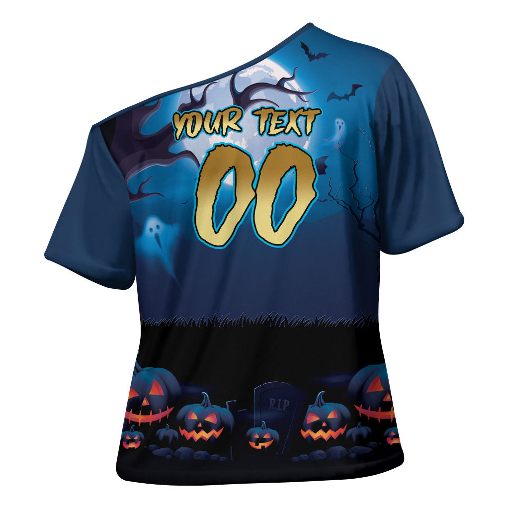 Custom Halloween Gold Coast Titans Cross Shoulder Shirt Spooky Australia Mascot Rugby