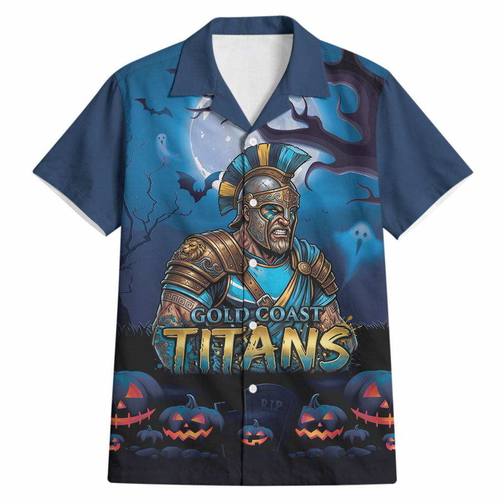 Custom Halloween Gold Coast Titans Hawaiian Shirt Spooky Australia Mascot Rugby