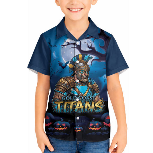 Custom Halloween Gold Coast Titans Hawaiian Shirt Spooky Australia Mascot Rugby