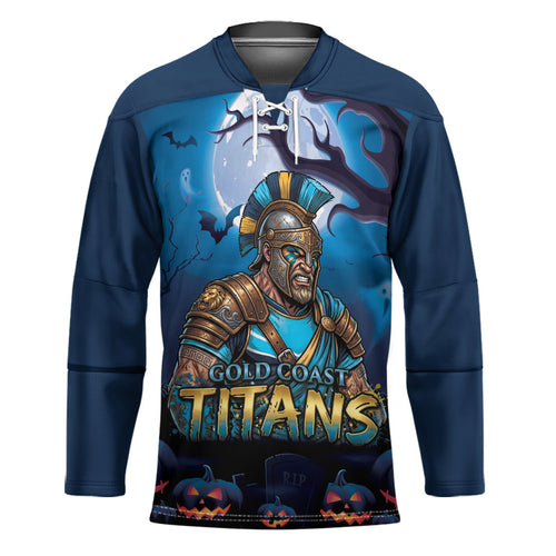 Custom Halloween Gold Coast Titans Hockey Jersey Spooky Australia Mascot Rugby