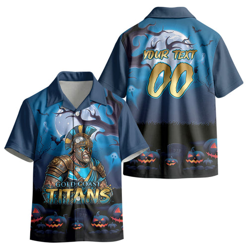 Custom Halloween Gold Coast Titans Kid Hawaiian Shirt Spooky Australia Mascot Rugby