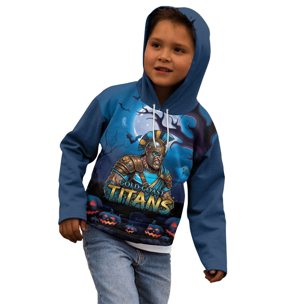 Custom Halloween Gold Coast Titans Kid Hoodie Spooky Australia Mascot Rugby