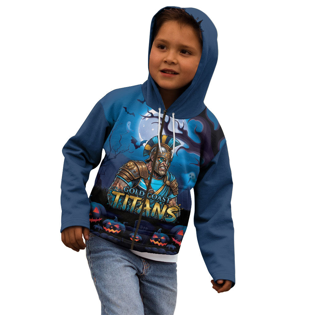 Custom Halloween Gold Coast Titans Kid Hoodie Spooky Australia Mascot Rugby