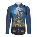 Custom Halloween Gold Coast Titans Long Sleeve Button Shirt Spooky Australia Mascot Rugby
