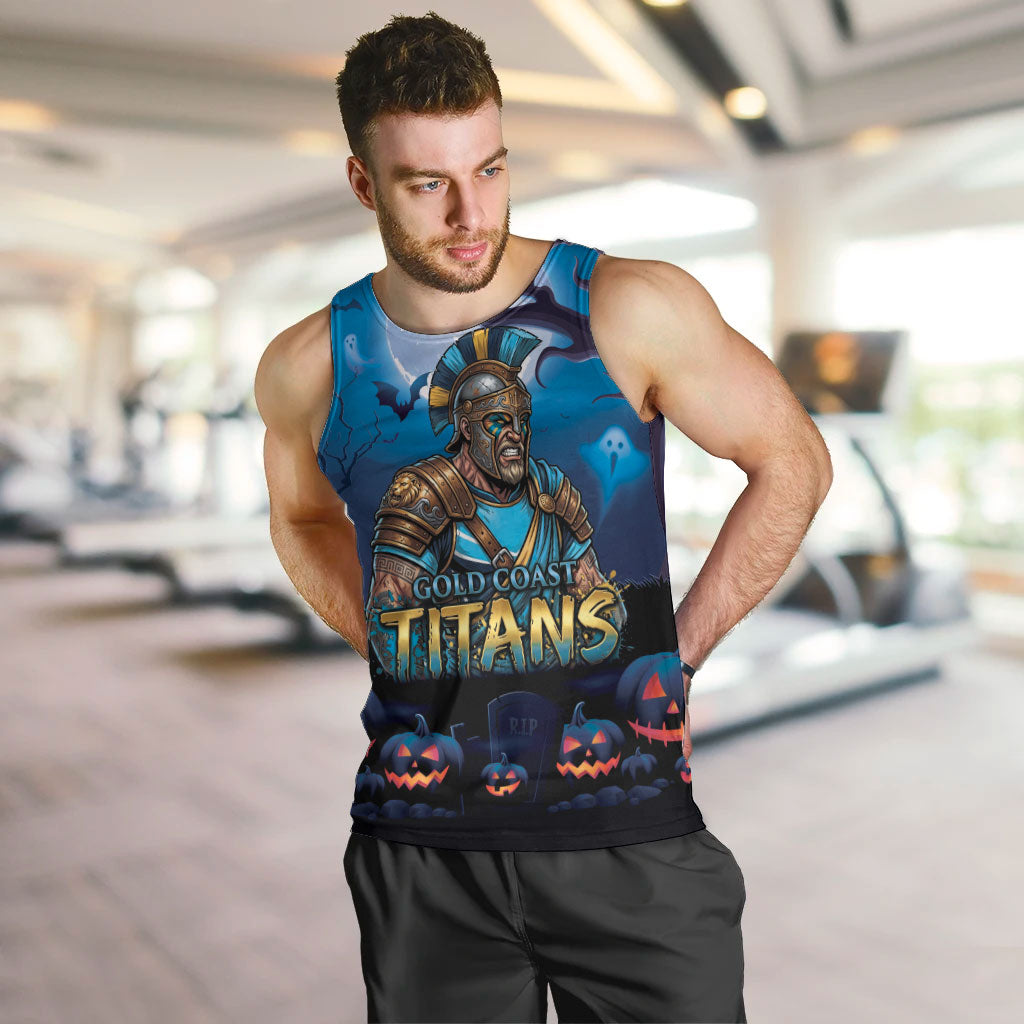 Custom Halloween Gold Coast Titans Men Tank Top Spooky Australia Mascot Rugby