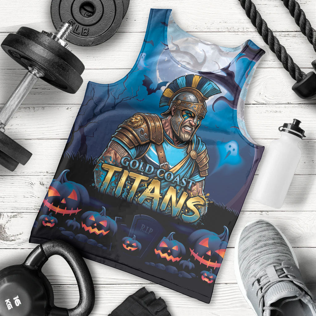 Custom Halloween Gold Coast Titans Men Tank Top Spooky Australia Mascot Rugby