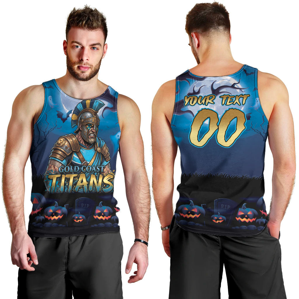 Custom Halloween Gold Coast Titans Men Tank Top Spooky Australia Mascot Rugby