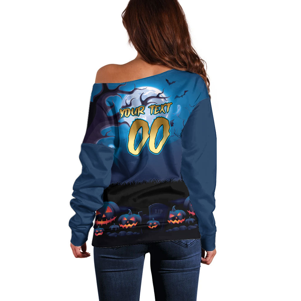 Custom Halloween Gold Coast Titans Off Shoulder Sweater Spooky Australia Mascot Rugby