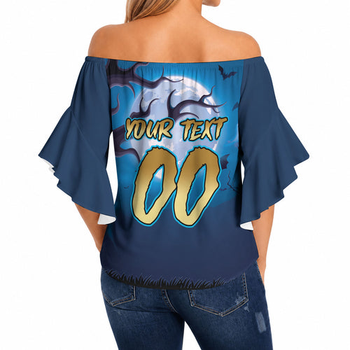 Custom Halloween Gold Coast Titans Off Shoulder Wrap Waist Top Spooky Australia Mascot Rugby