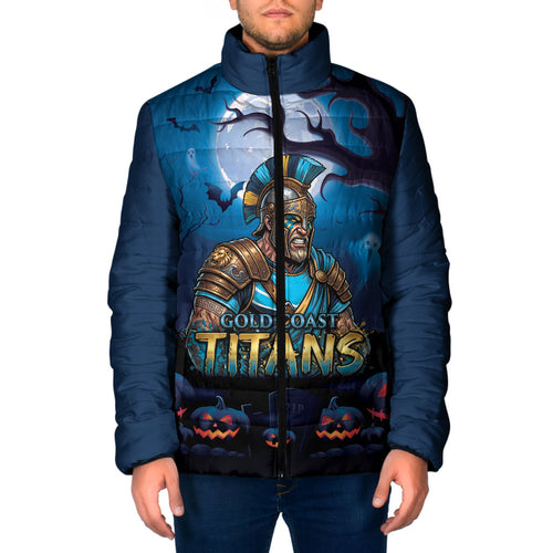 Custom Halloween Gold Coast Titans Padded Jacket Spooky Australia Mascot Rugby