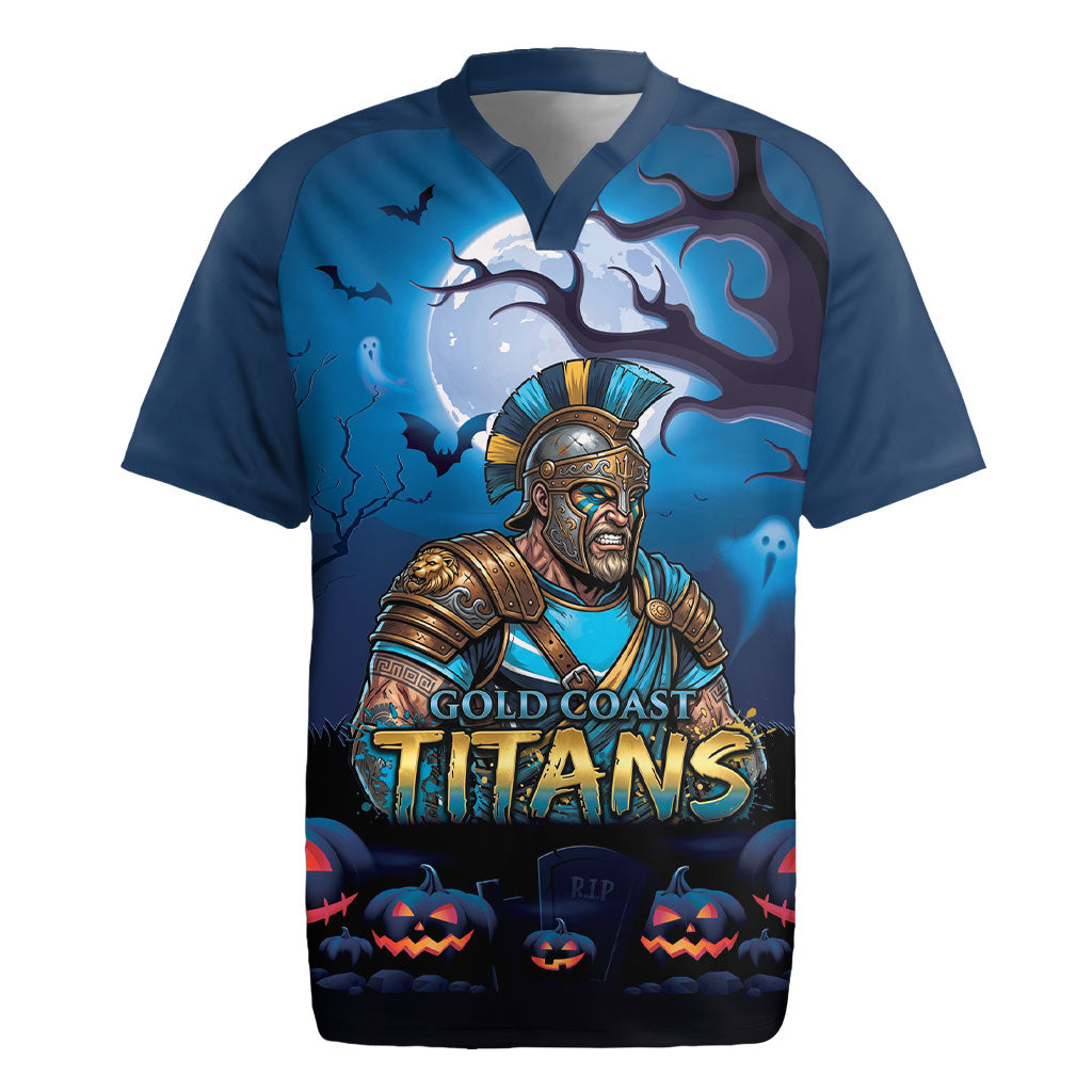 Custom Halloween Gold Coast Titans Rugby Jersey Spooky Australia Mascot Rugby