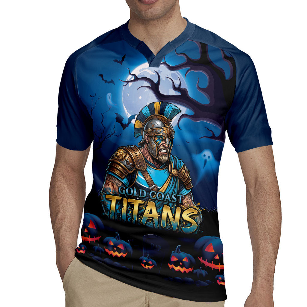 Custom Halloween Gold Coast Titans Rugby Jersey Spooky Australia Mascot Rugby