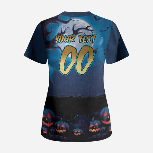 Custom Halloween Gold Coast Titans Scrub Top Spooky Australia Mascot Rugby