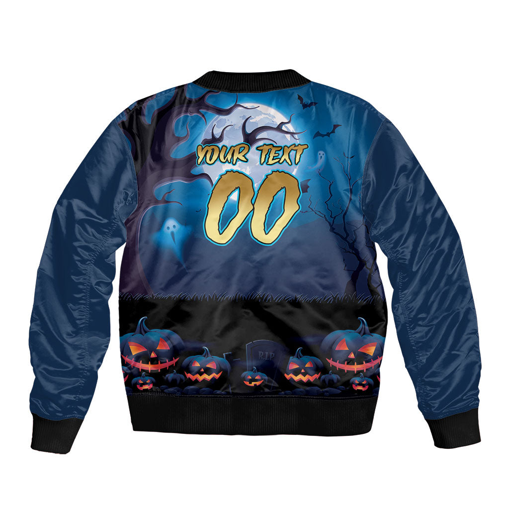 Custom Halloween Gold Coast Titans Sleeve Zip Bomber Jacket Spooky Australia Mascot Rugby