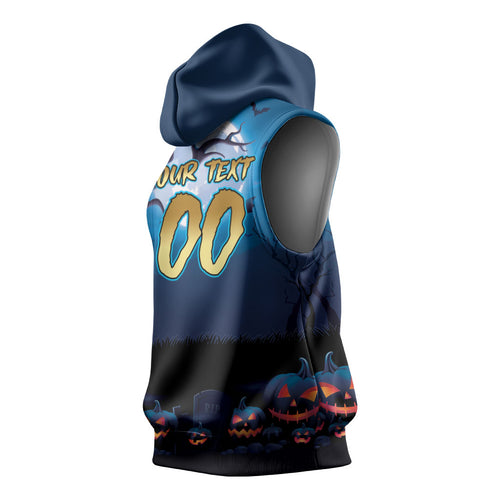 Custom Halloween Gold Coast Titans Sleeveless Hoodie Spooky Australia Mascot Rugby