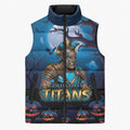 Custom Halloween Gold Coast Titans Sleeveless Puffer Jacket Spooky Australia Mascot Rugby