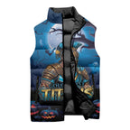 Custom Halloween Gold Coast Titans Sleeveless Puffer Jacket Spooky Australia Mascot Rugby