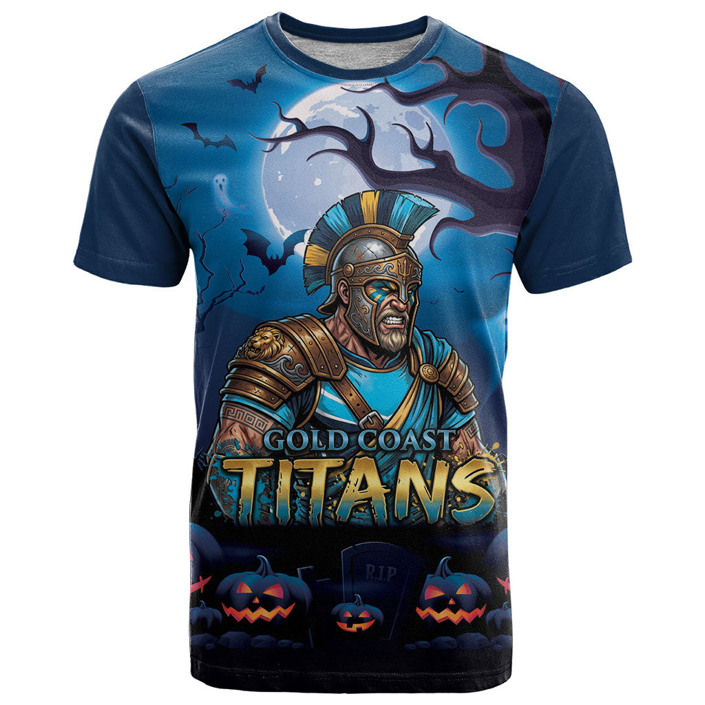 Custom Halloween Gold Coast Titans T Shirt Spooky Australia Mascot Rugby