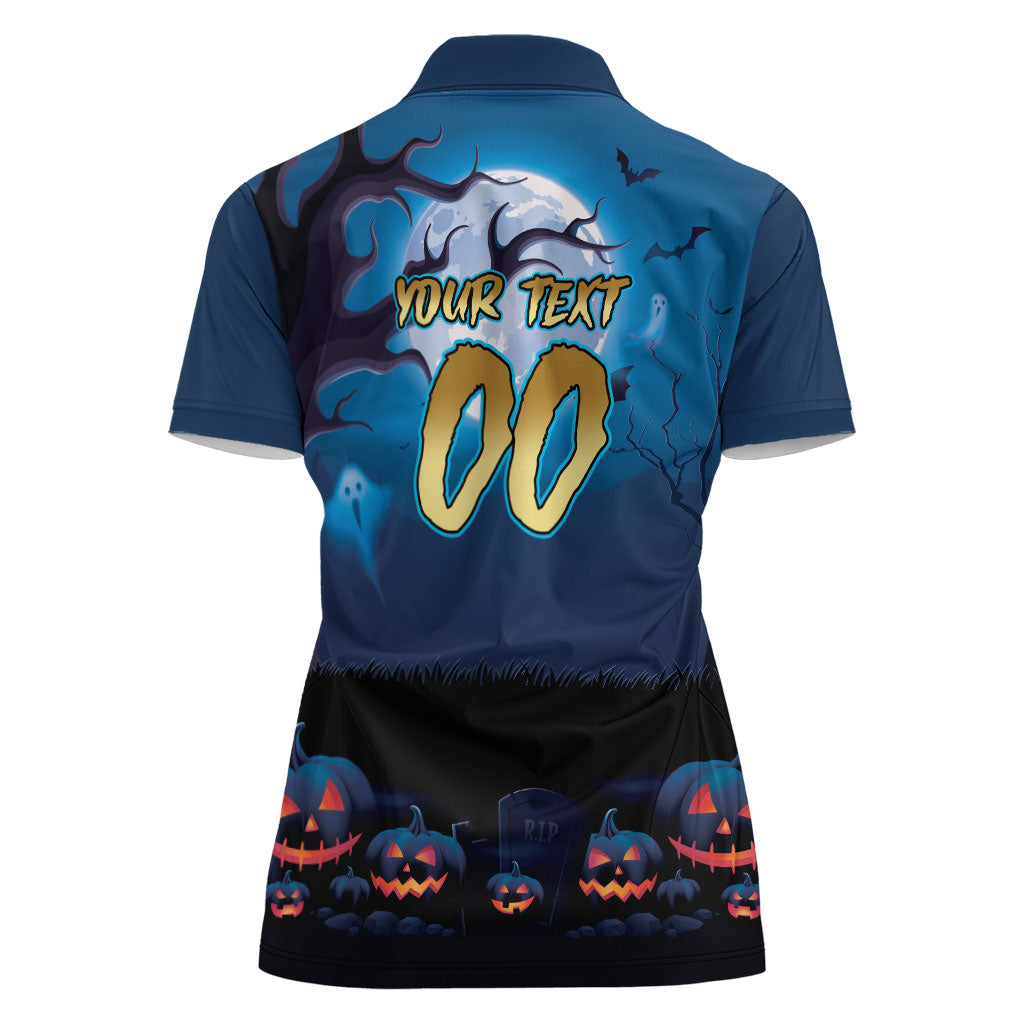 Custom Halloween Gold Coast Titans Women Polo Shirt Spooky Australia Mascot Rugby