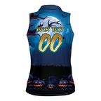 Custom Halloween Gold Coast Titans Women Sleeveless Polo Shirt Spooky Australia Mascot Rugby