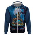 Custom Halloween Gold Coast Titans Zip Hoodie Spooky Australia Mascot Rugby