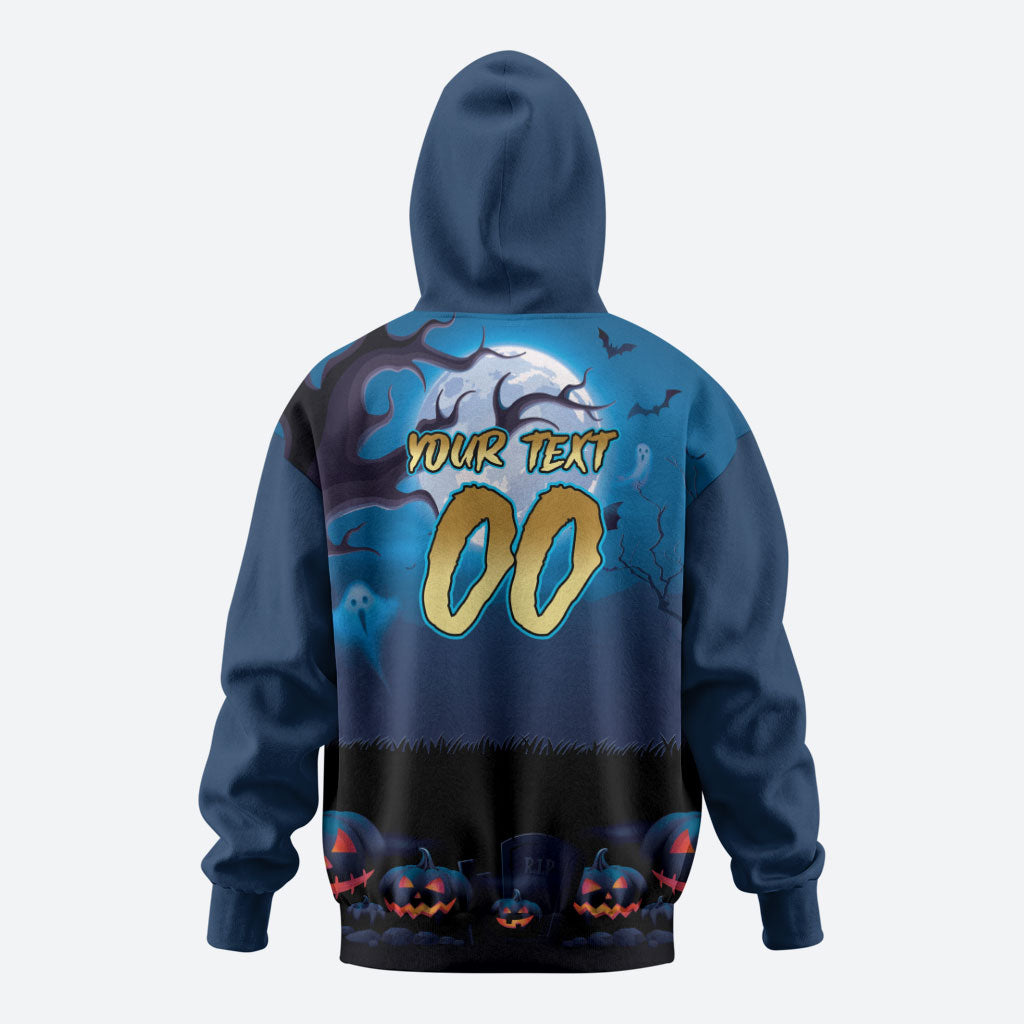 Custom Halloween Gold Coast Titans Zip Hoodie Spooky Australia Mascot Rugby