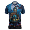Custom Halloween Gold Coast Titans Zipper Polo Shirt Spooky Australia Mascot Rugby