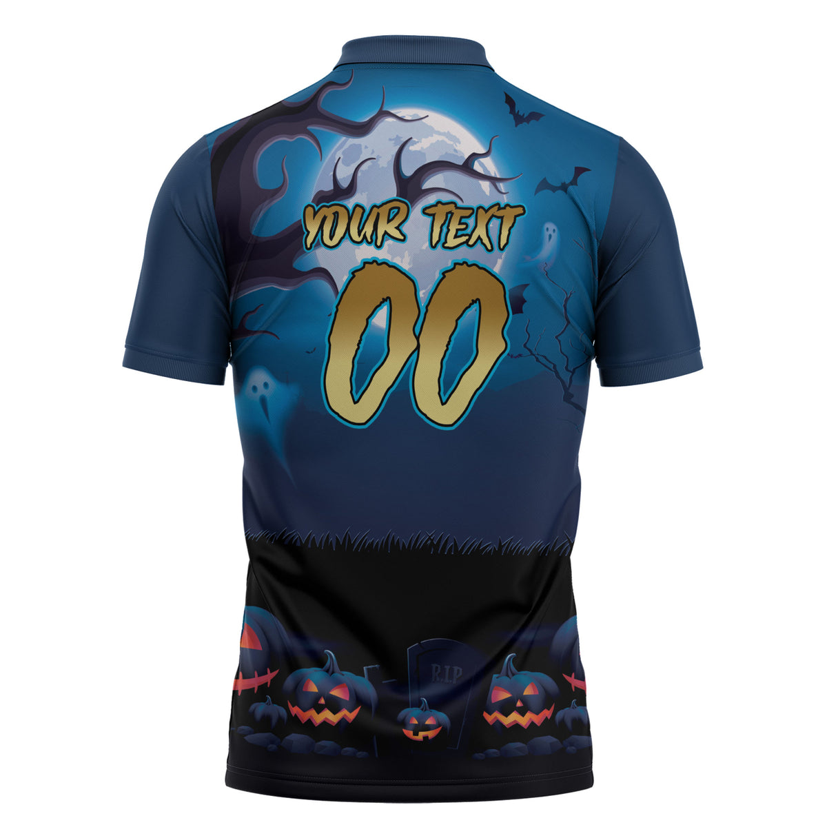 Custom Halloween Gold Coast Titans Zipper Polo Shirt Spooky Australia Mascot Rugby