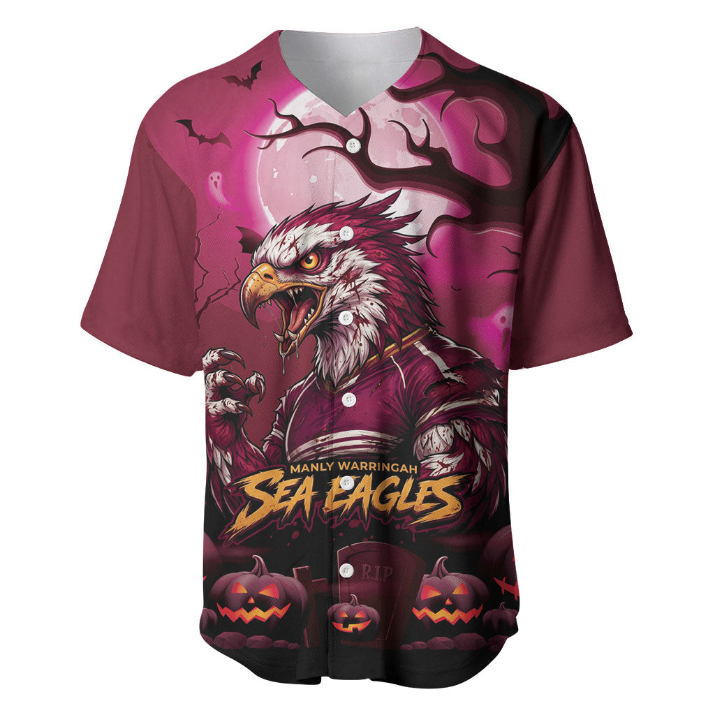 Custom Halloween Manly Warringah Sea Eagles Baseball Jersey Spooky Australia Mascot Rugby