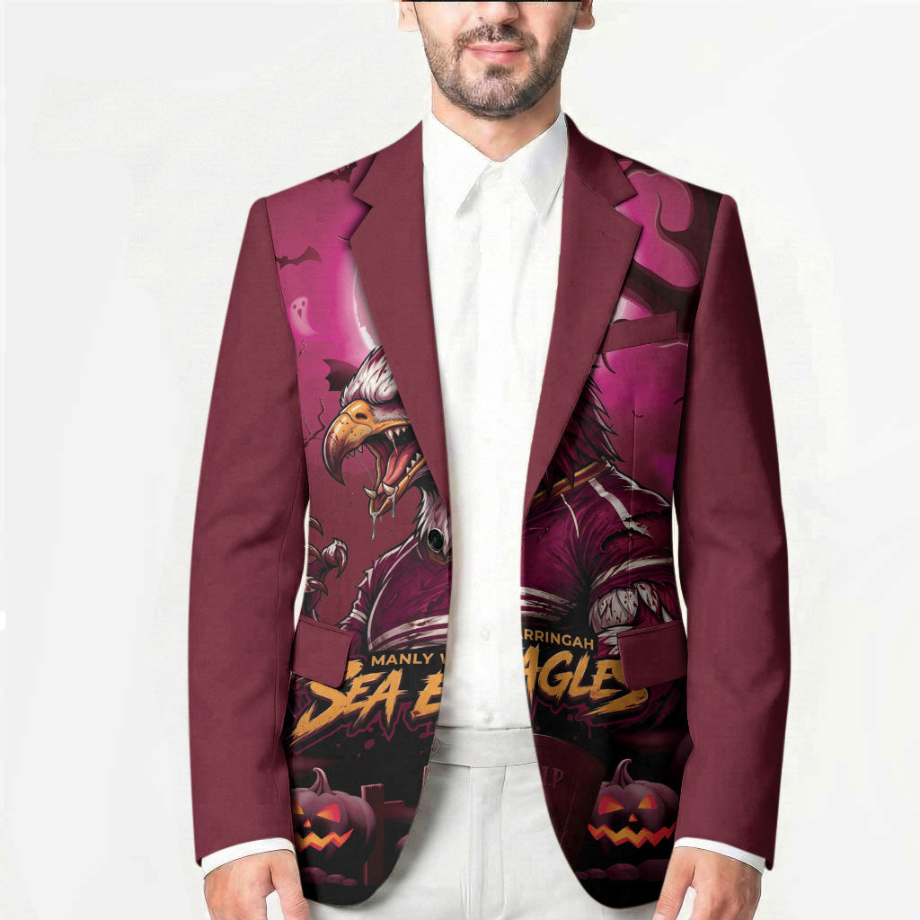 Custom Halloween Manly Warringah Sea Eagles Blazer Spooky Australia Mascot Rugby