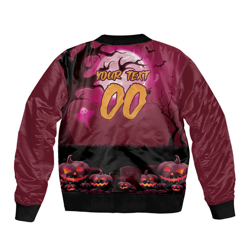 Custom Halloween Manly Warringah Sea Eagles Bomber Jacket Spooky Australia Mascot Rugby