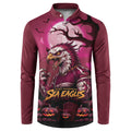 Custom Halloween Manly Warringah Sea Eagles Button Sweatshirt Spooky Australia Mascot Rugby