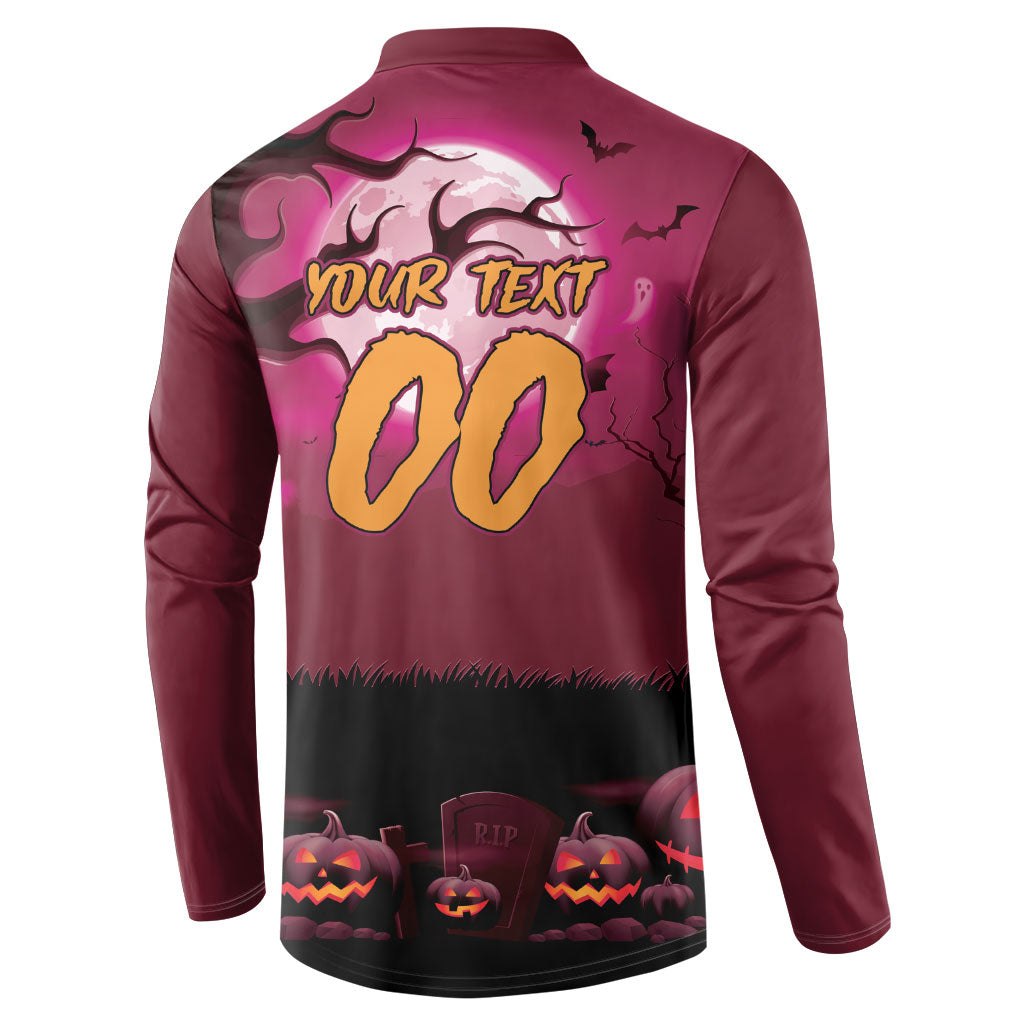 Custom Halloween Manly Warringah Sea Eagles Button Sweatshirt Spooky Australia Mascot Rugby