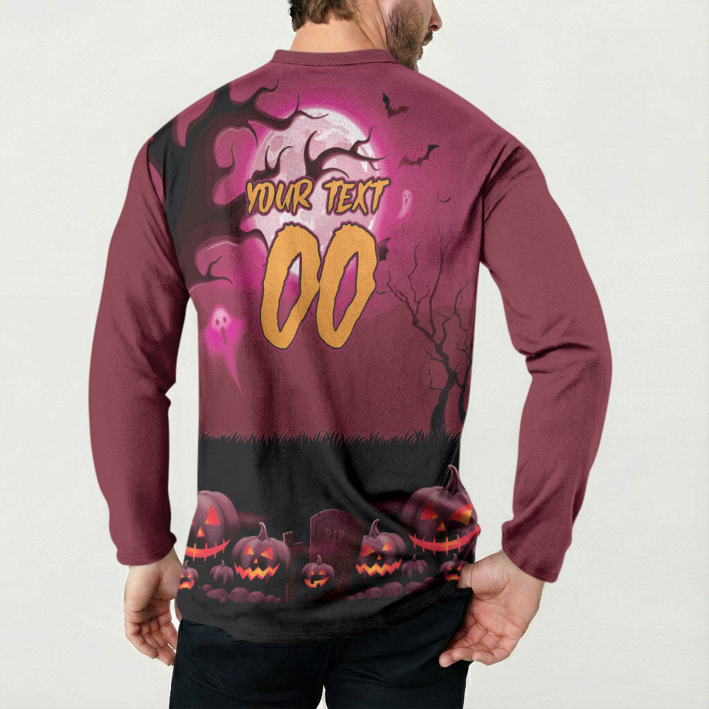 Custom Halloween Manly Warringah Sea Eagles Button Sweatshirt Spooky Australia Mascot Rugby