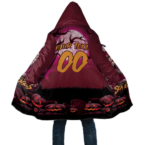 Custom Halloween Manly Warringah Sea Eagles Cloak Spooky Australia Mascot Rugby