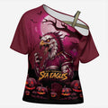Custom Halloween Manly Warringah Sea Eagles Cross Shoulder Shirt Spooky Australia Mascot Rugby