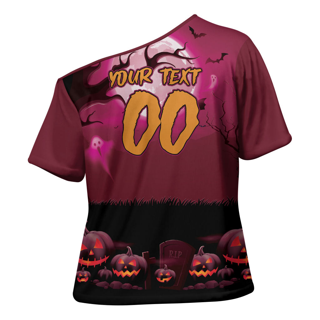 Custom Halloween Manly Warringah Sea Eagles Cross Shoulder Shirt Spooky Australia Mascot Rugby