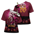 Custom Halloween Manly Warringah Sea Eagles Cross Shoulder Shirt Spooky Australia Mascot Rugby
