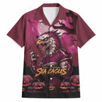 Custom Halloween Manly Warringah Sea Eagles Hawaiian Shirt Spooky Australia Mascot Rugby