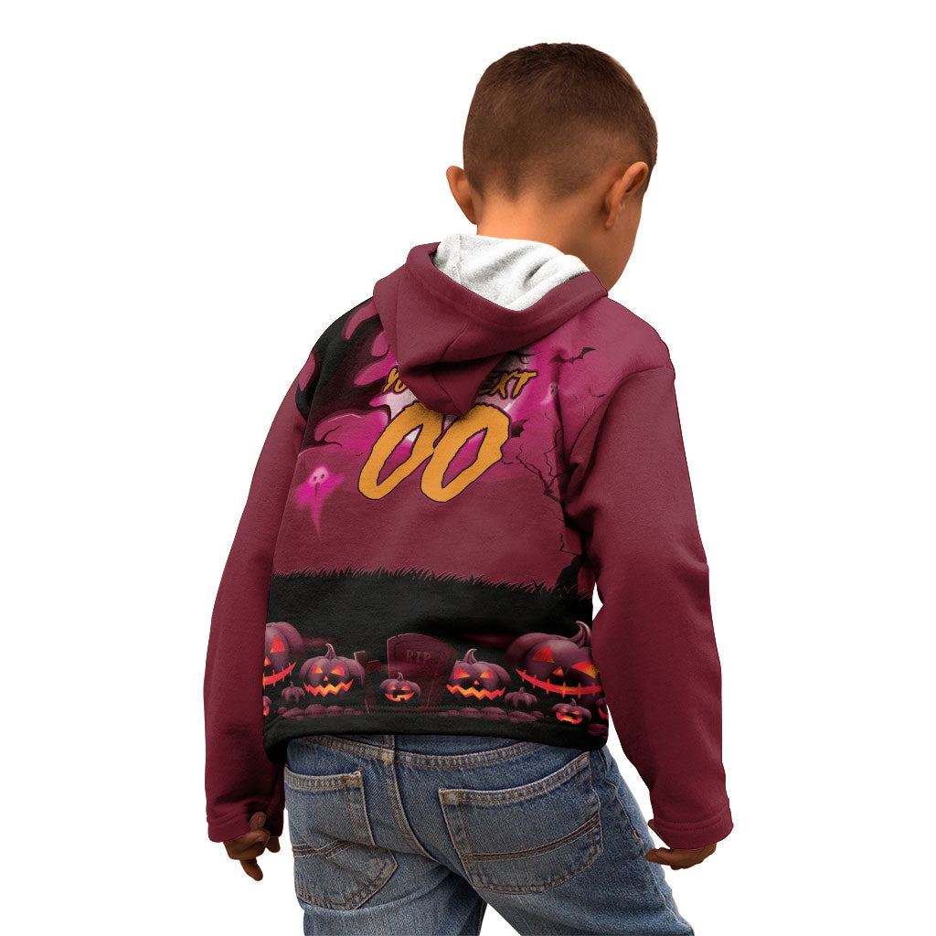 Custom Halloween Manly Warringah Sea Eagles Kid Hoodie Spooky Australia Mascot Rugby