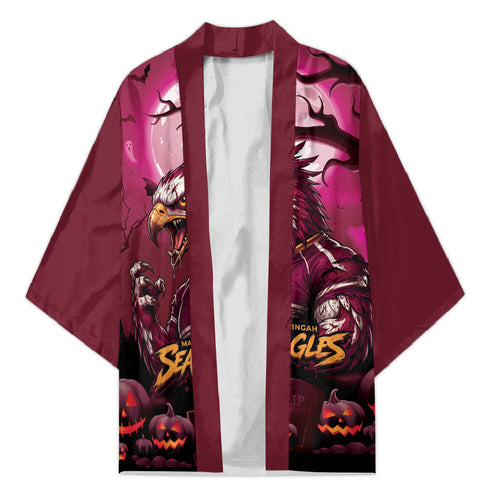 Custom Halloween Manly Warringah Sea Eagles Kimono Spooky Australia Mascot Rugby