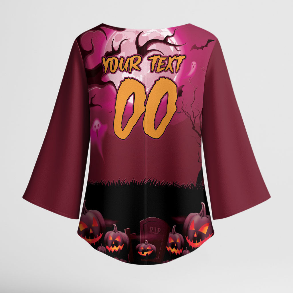 Custom Halloween Manly Warringah Sea Eagles Kimono Sleeve Blouse Spooky Australia Mascot Rugby