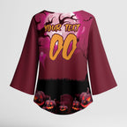Custom Halloween Manly Warringah Sea Eagles Kimono Sleeve Blouse Spooky Australia Mascot Rugby