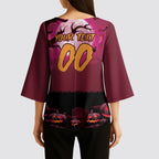 Custom Halloween Manly Warringah Sea Eagles Kimono Sleeve Blouse Spooky Australia Mascot Rugby